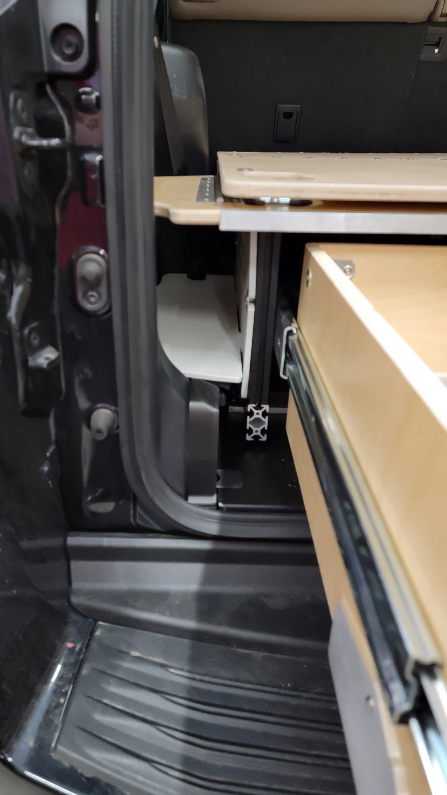 GX460 drawer system with sleeping platform for vehicle organization