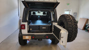 Jeep Wrangler Rubicon JLU storage drawers, fridge and sleeping platform for  overland adventure modification