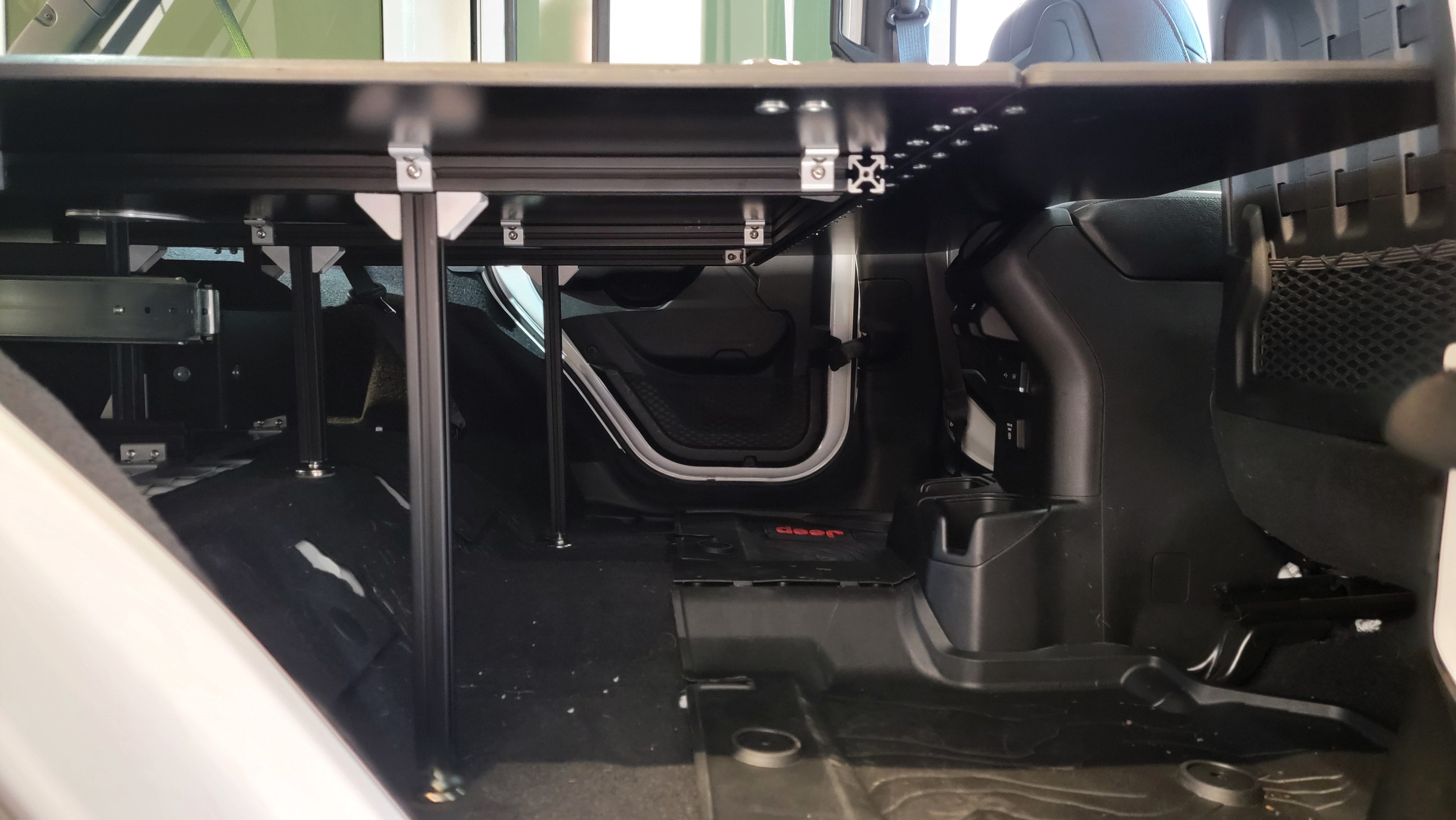 Jeep Wrangler Rubicon JLU storage drawers and sleeping platform for  overland adventure modification