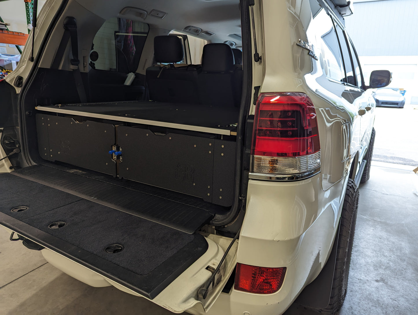 200 Series Toyota Land Cruiser LX570 drawer system for vehicle organization
