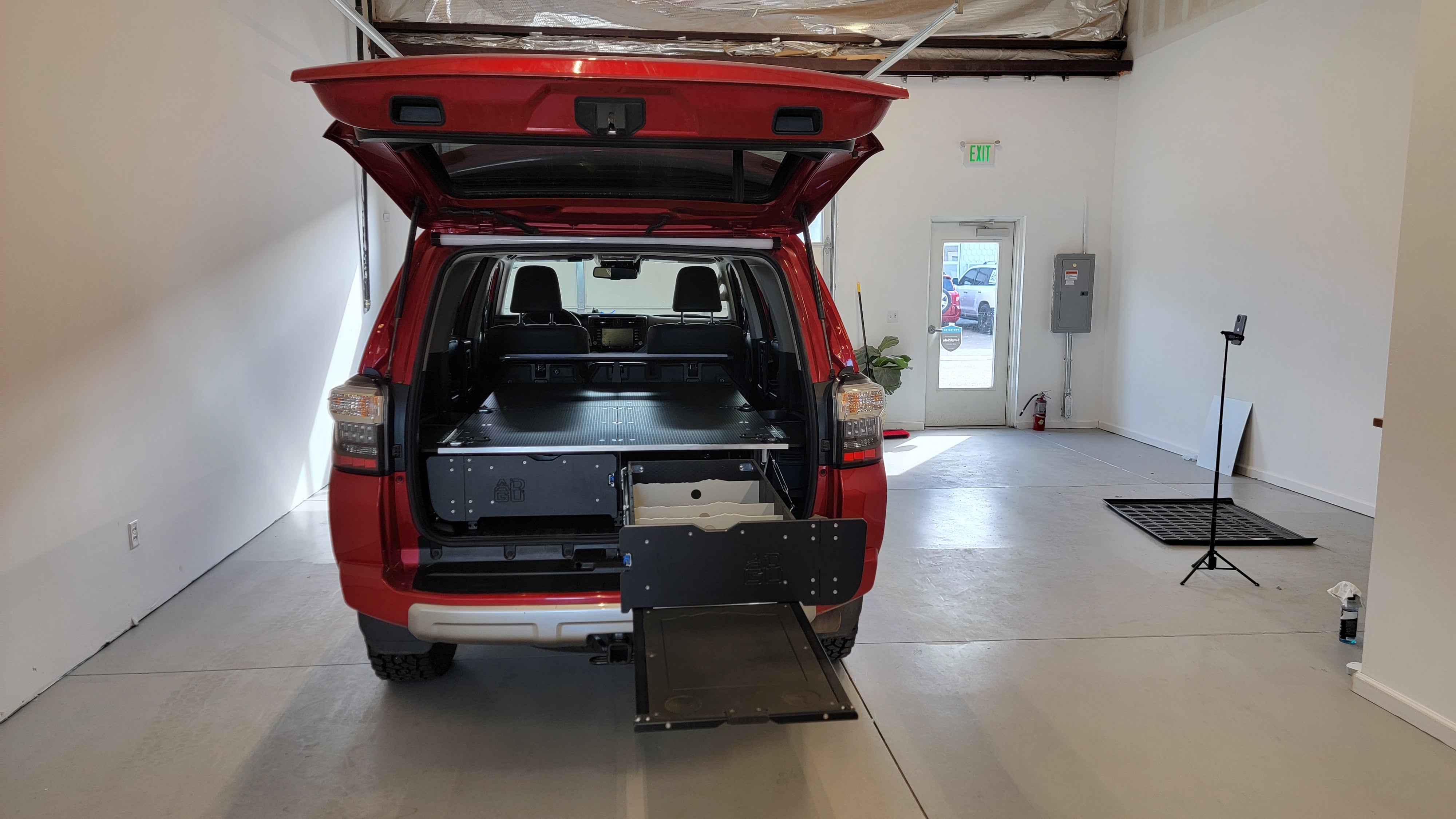   Patented Toyota 4Runner storage organization drawers and convertible sleeping platform  perfect for overland travel