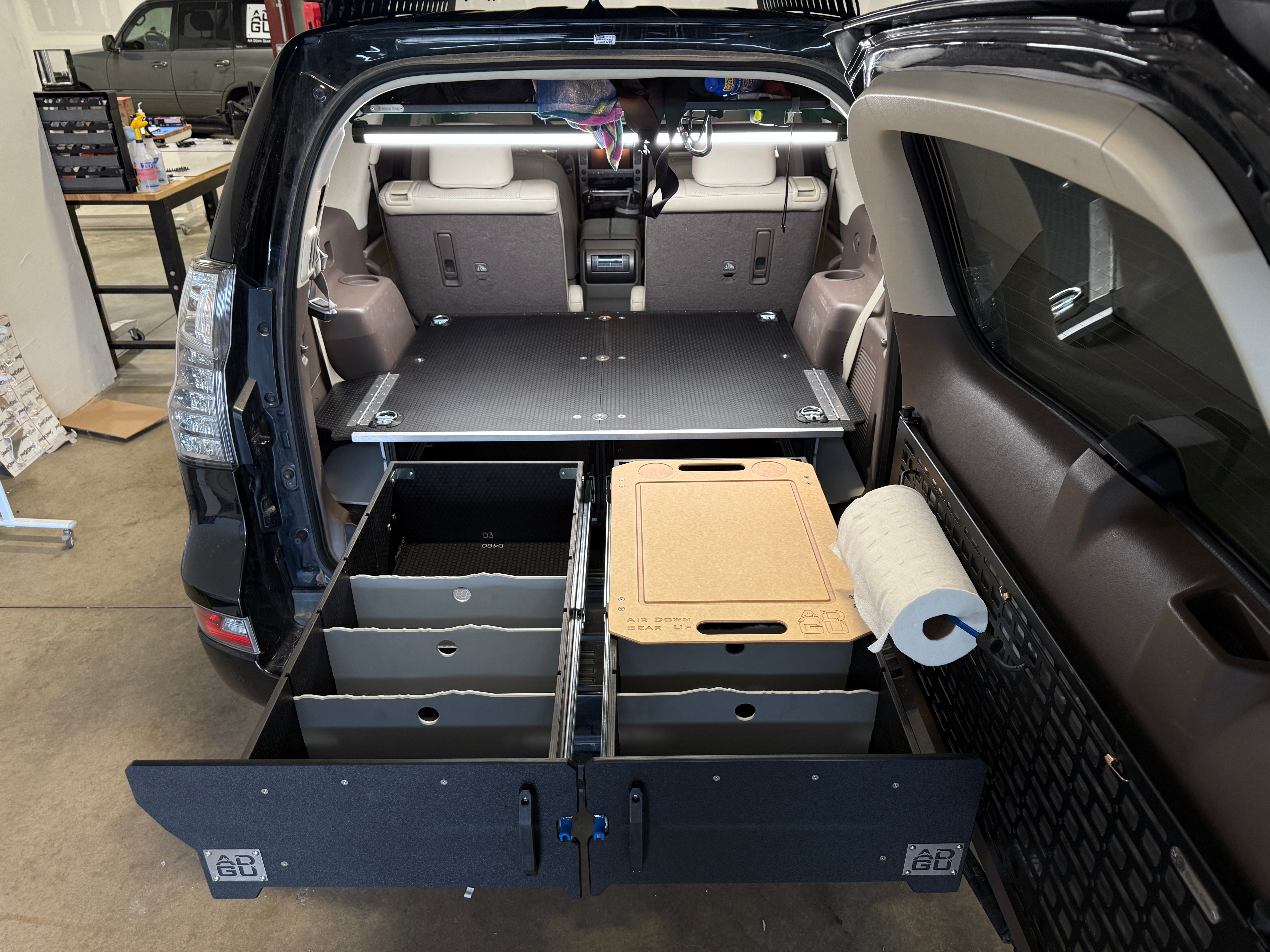 Lexus GX460 storage drawers and sleeping platform – Air Down Gear Up